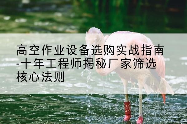 庐阳剪叉式升降机厂家-高空作业设备选购实战指南-十年工程师揭秘厂家筛选核心法则