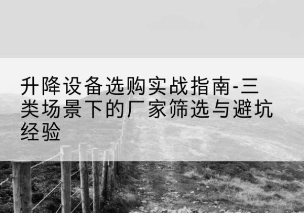 庐阳移动式升降机厂家推荐-升降设备选购实战指南-三类场景下的厂家筛选与避坑经验