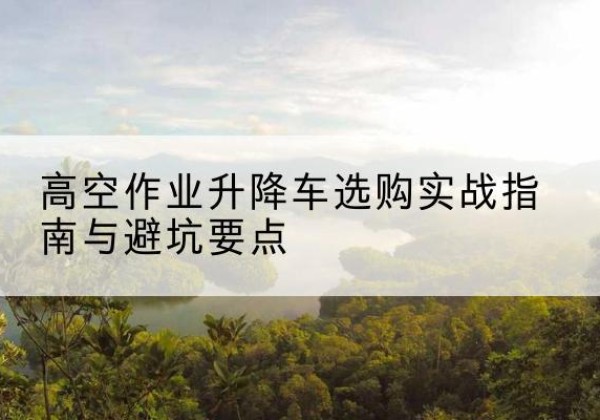 庐阳升降车怎么选-高空作业升降车选购实战指南与避坑要点