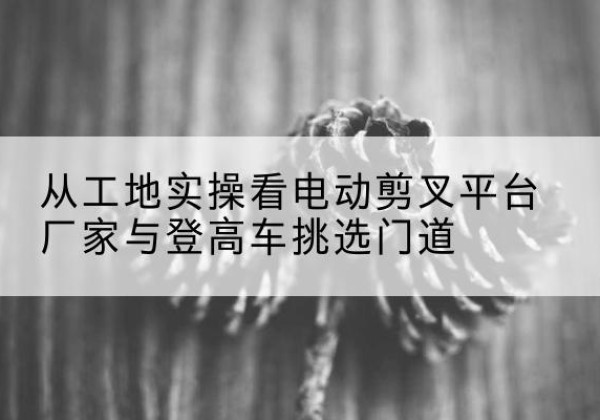 庐阳电动剪叉升降平台厂家-从工地实操看电动剪叉平台厂家与登高车挑选门道